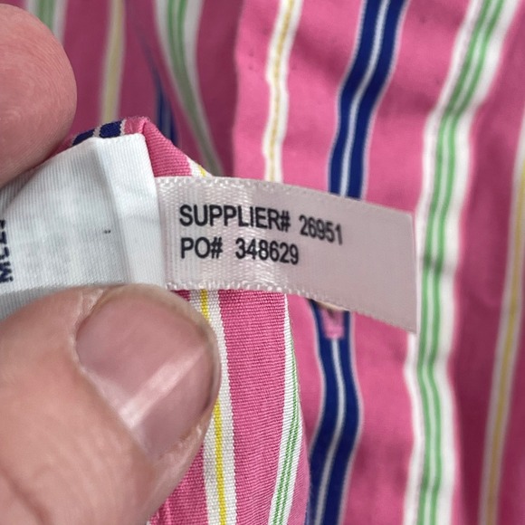 Ralph Lauren Classic Fit Striped Button Down Shirt Mens XL Pink Green Navy White - Picture 4 of 8